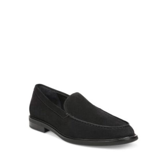 VINCE. Mens Navy Moc Grant Block Heel Slip On Leather Loafers Shoes 10.5 M